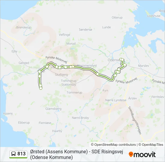 813 Bus Line Map