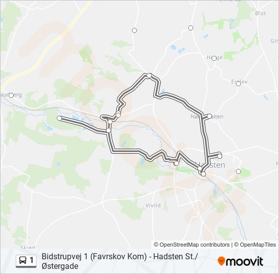 1 bus Line Map