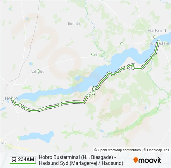 234AM Bus Line Map