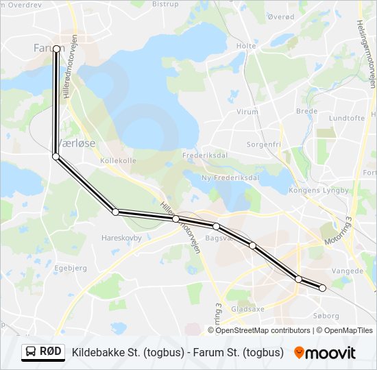 RØD Bus Line Map