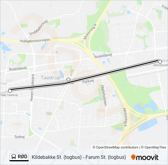 RØD Bus Line Map