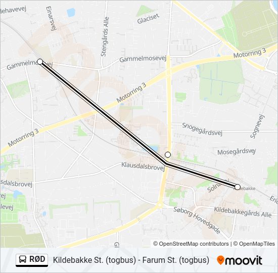 RØD Bus Line Map