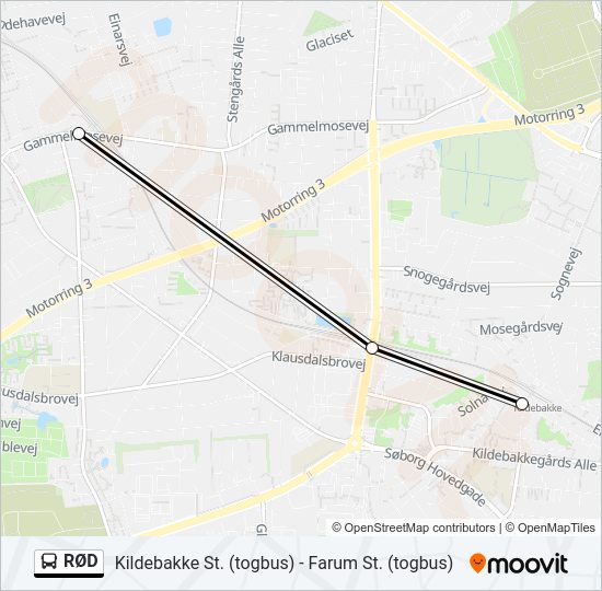 RØD Bus Line Map