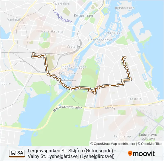 8A Bus Line Map