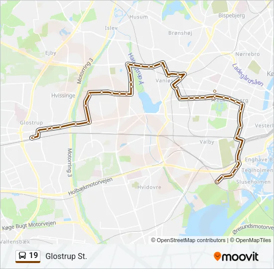 19 Bus Line Map