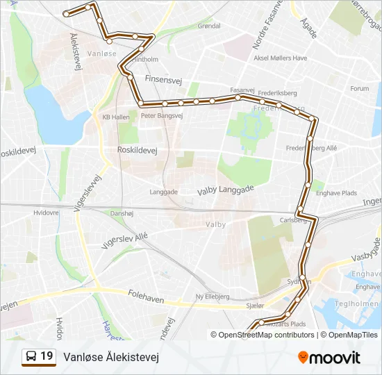 19 Bus Line Map