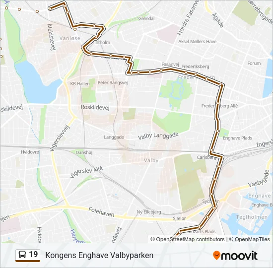 19 Bus Line Map