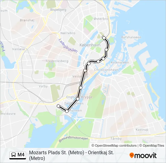 M4 Bus Line Map