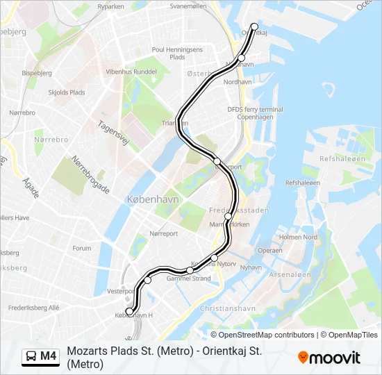 M4 Bus Line Map