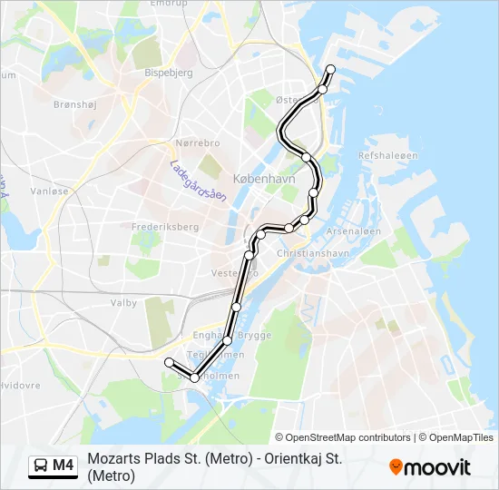 M4 Bus Line Map