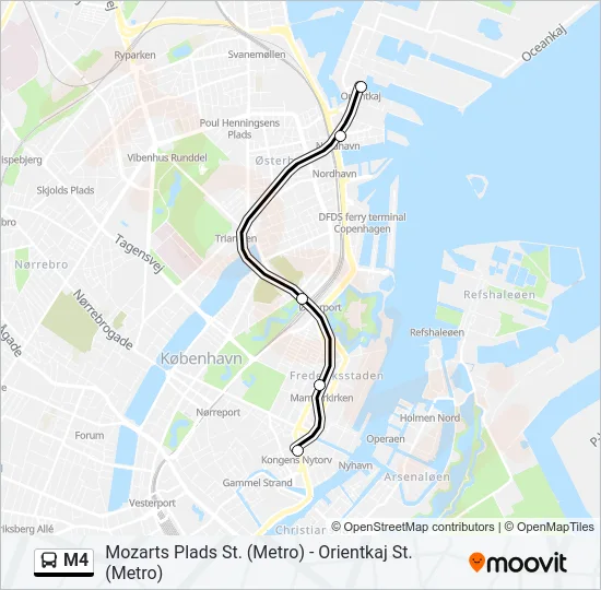 M4 Bus Line Map