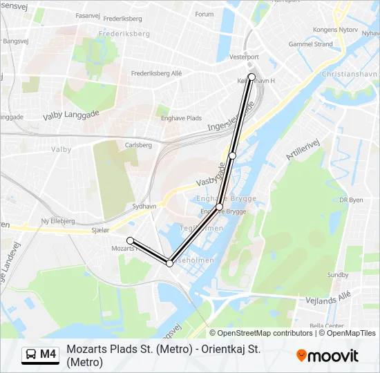 M4 Bus Line Map