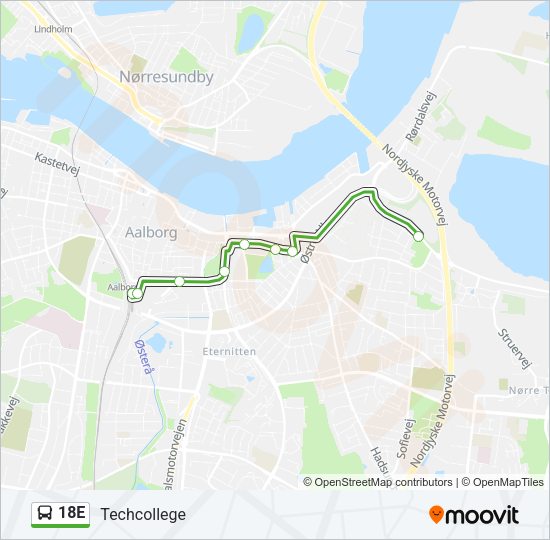 18E Bus Line Map