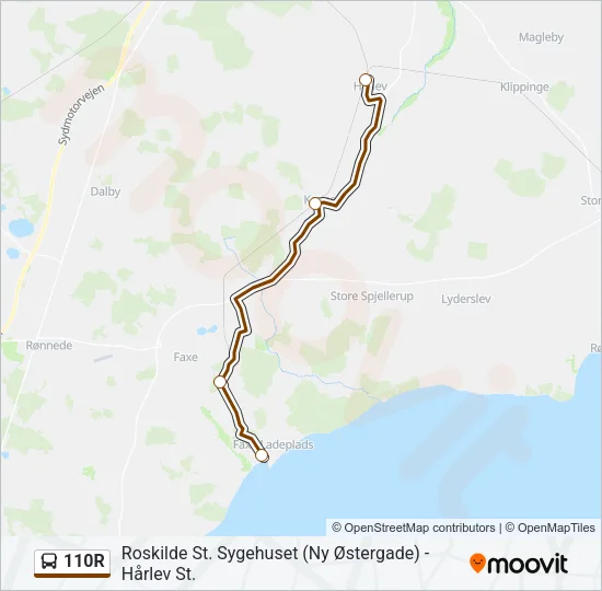 110R Bus Line Map