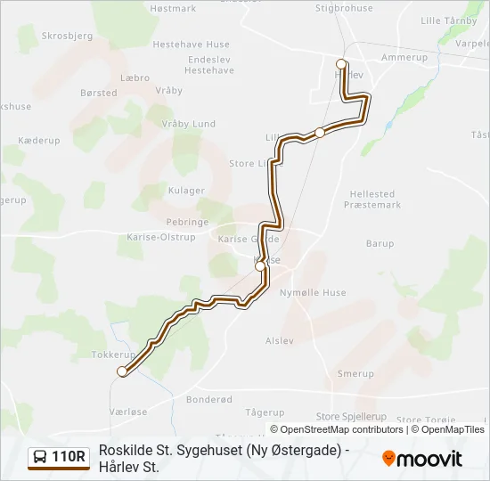 110R Bus Line Map