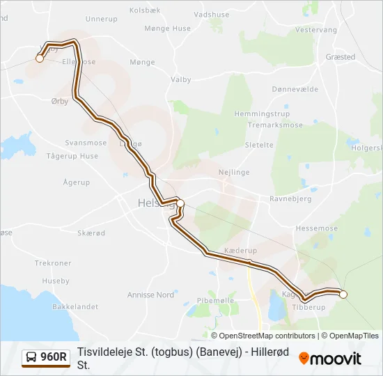 960R Bus Line Map