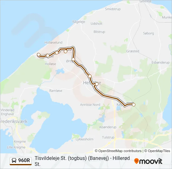 960R Bus Line Map
