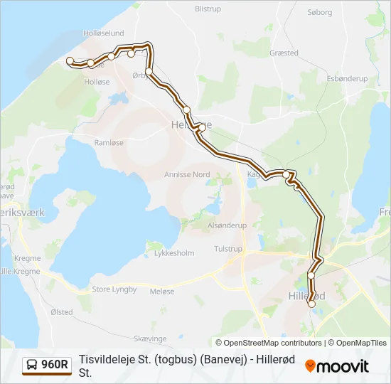 960R Bus Line Map