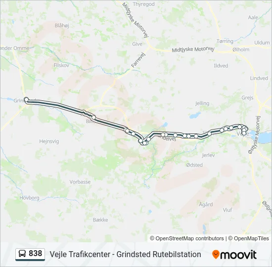 838 Bus Line Map