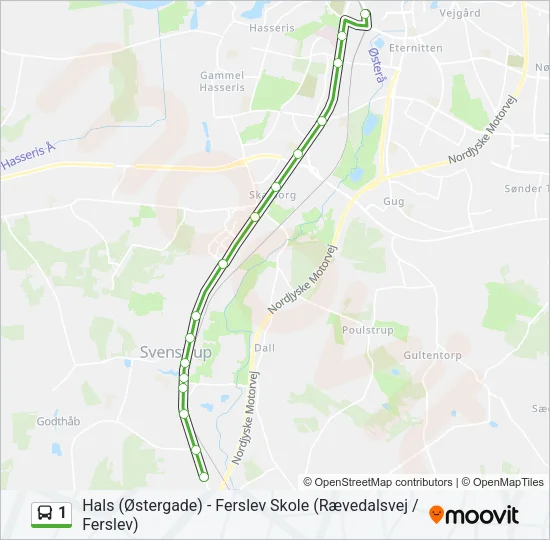 1 Bus Line Map