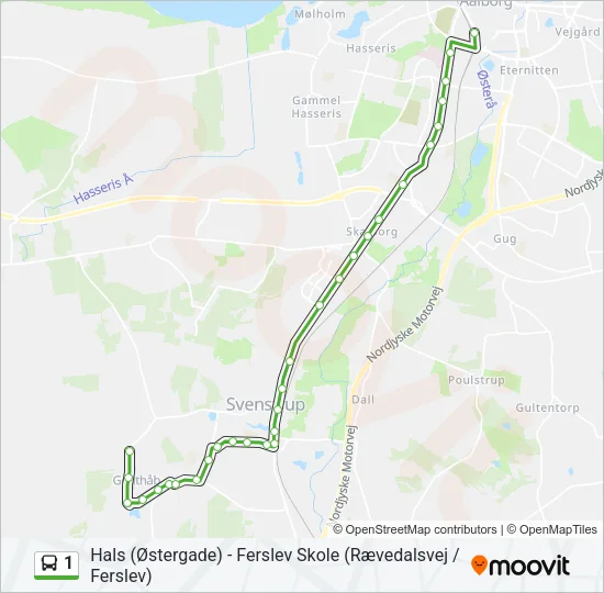 1 Bus Line Map