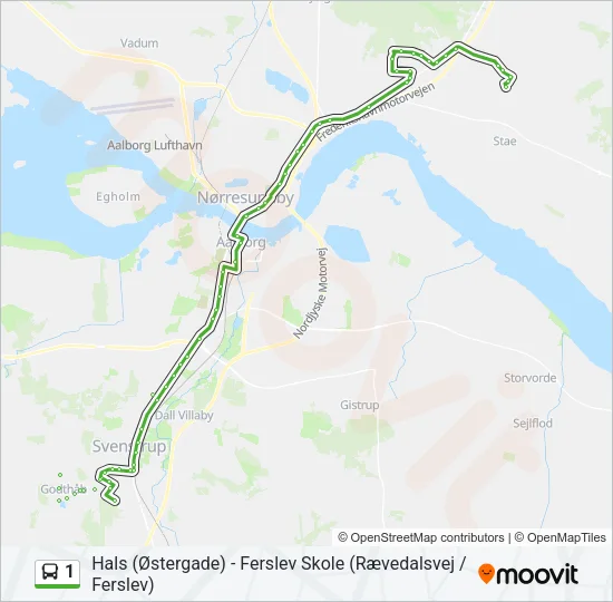 1 Bus Line Map