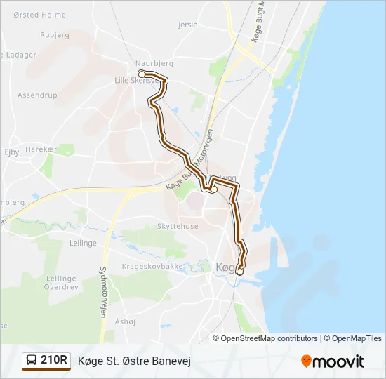 210R Bus Line Map
