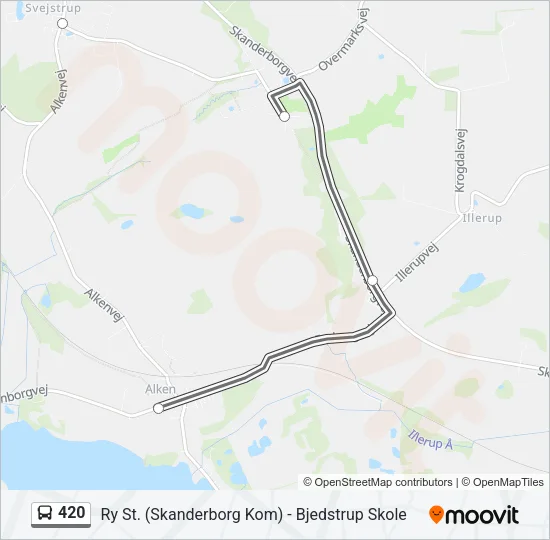420 bus Linjekort