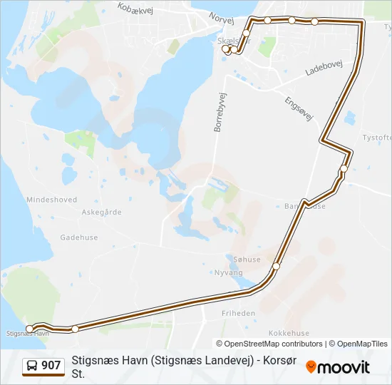 907 Bus Line Map
