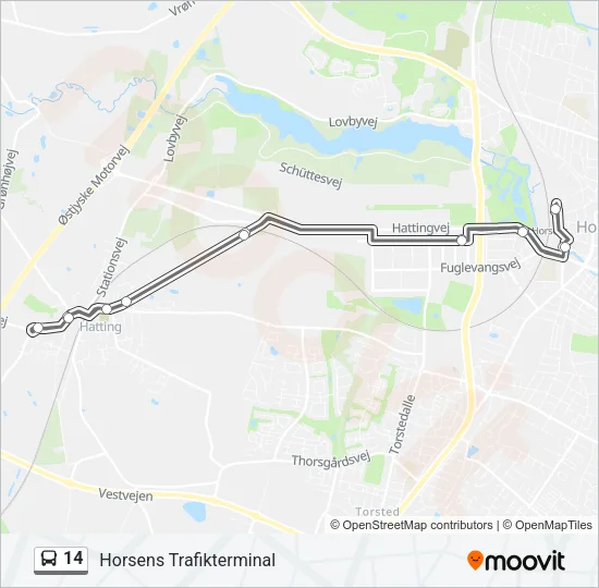 14 Bus Line Map