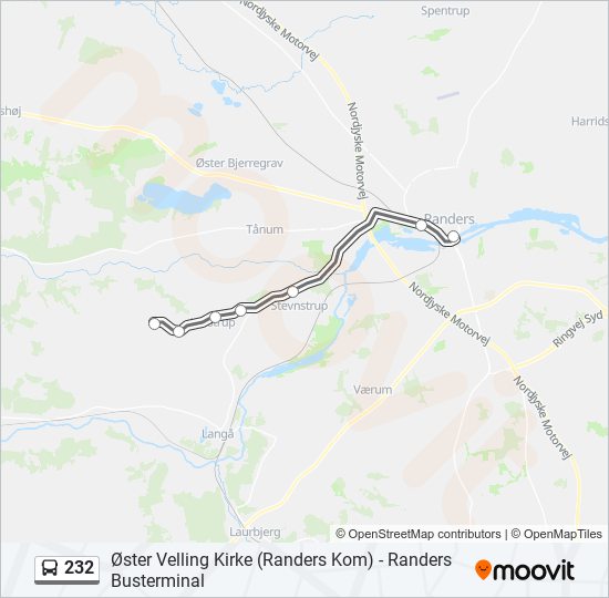 232 bus Line Map