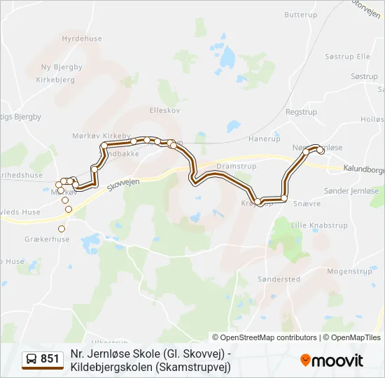 851 Bus Line Map