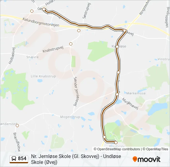 854 Bus Line Map