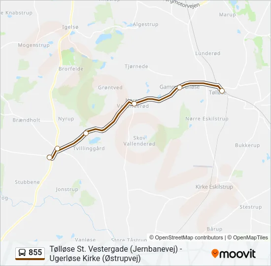 855 Bus Line Map