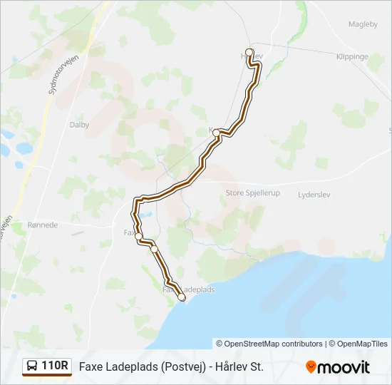 110R Bus Line Map