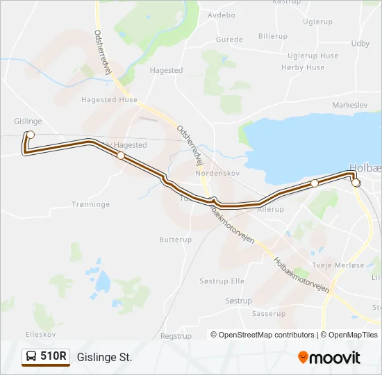 510R Bus Line Map