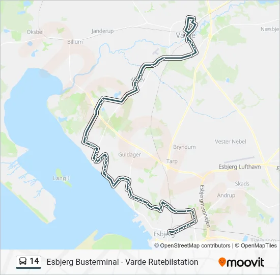 14 bus Linjekort