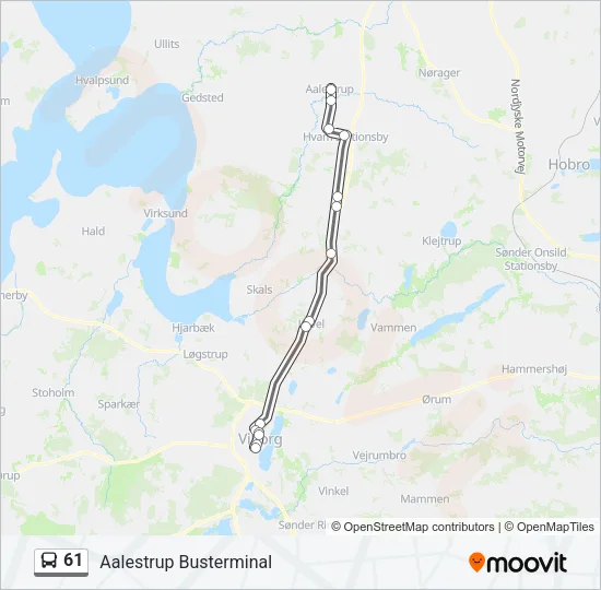 61 Bus Line Map