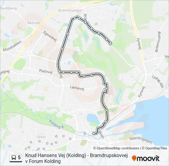 5 Bus Line Map