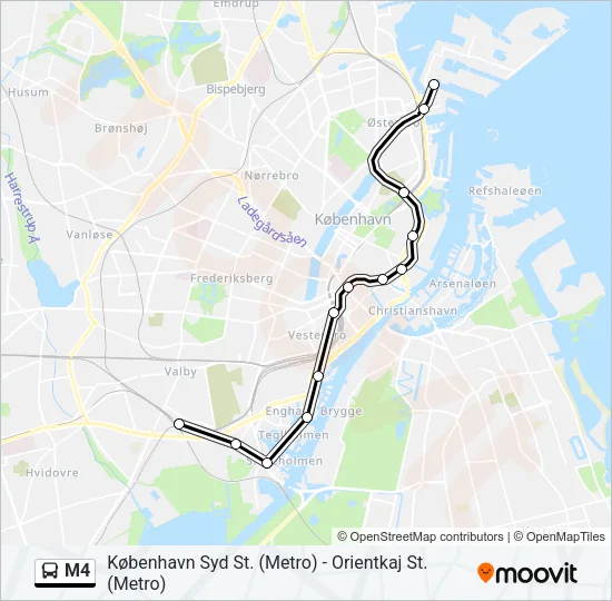 M4 Bus Line Map