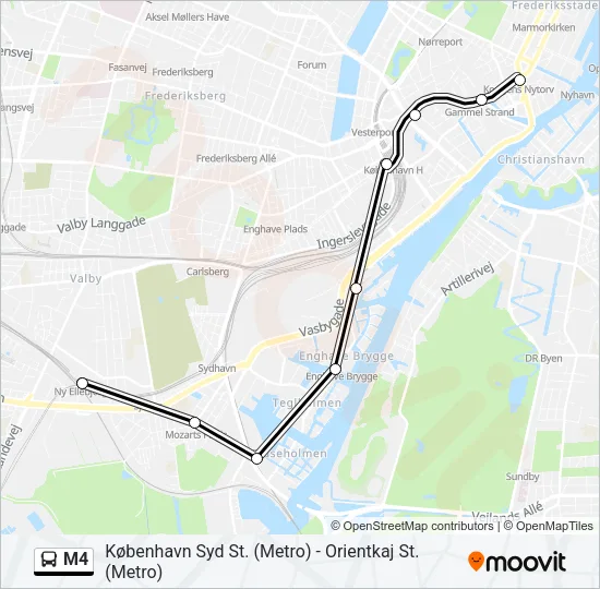 M4 Bus Line Map