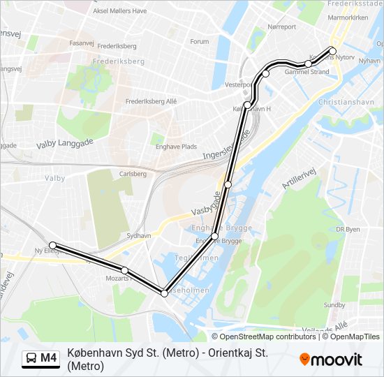 M4 Bus Line Map
