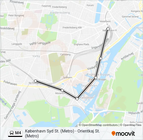 M4 Bus Line Map