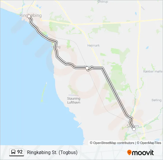 92 Bus Line Map