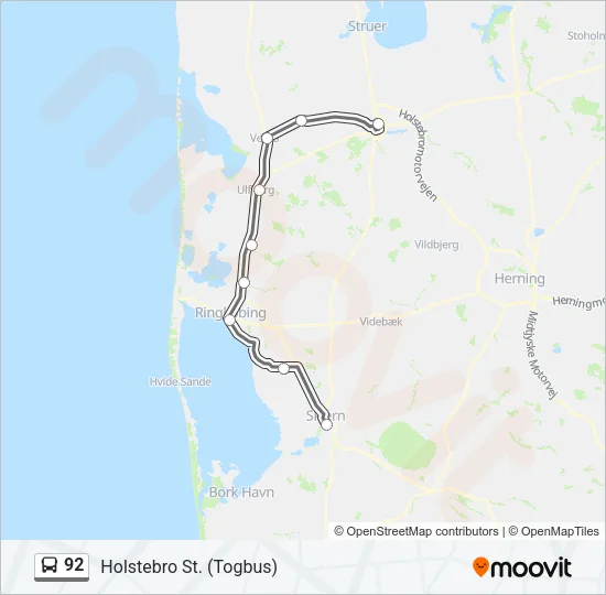 92 Bus Line Map