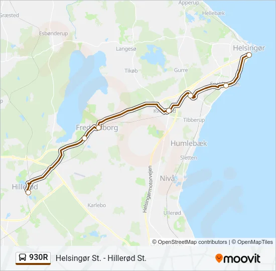 930R Bus Line Map