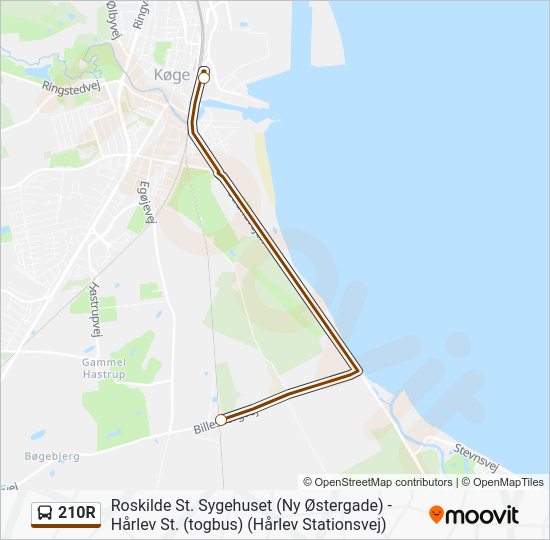 210r Rute: Rejseplaner, stop & kort - Køge St. Østre Banevej (Opdateret)
