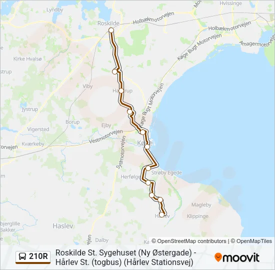 210R Bus Line Map