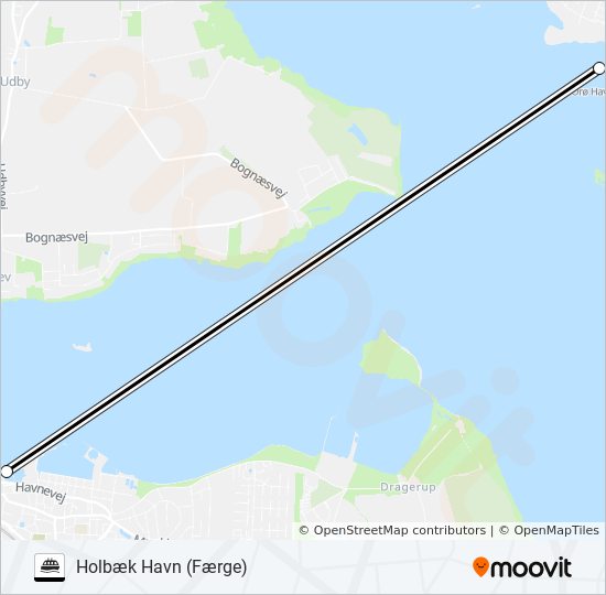 ORØ - HOLBÆK færge Linjekort ORØ - HOLBÆK færge Linjekort