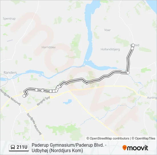 211U Bus Line Map